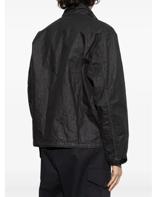 Stone Island Black Jacket Organic Look Nylon Panama-Tc for men