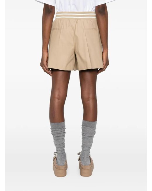 Moschino Natural Moschino Striped-Waistband Shorts
