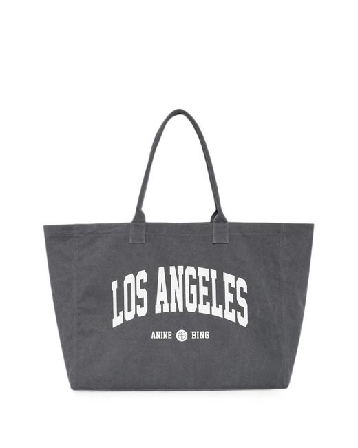 Anine Bing Black Leo Canvas Tote Los Angeles University