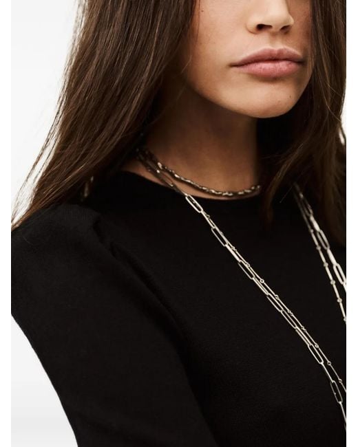 Ba&sh Black Britania Puff-Sleeve Knitwear
