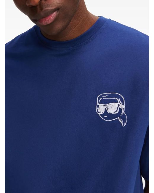 メンズ Karl Lagerfeld Ikon Tシャツ Blue