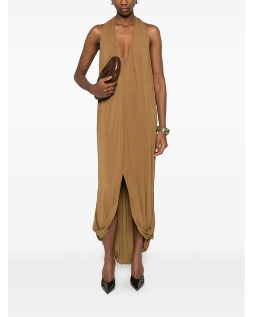 Esse Studios Natural V-Neck Split Dress