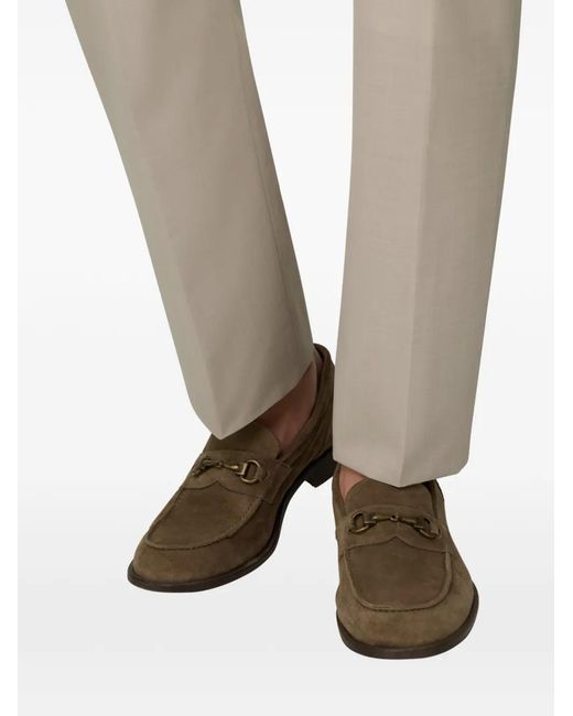 Boggi Gray Suede Horsebit Loafers for men