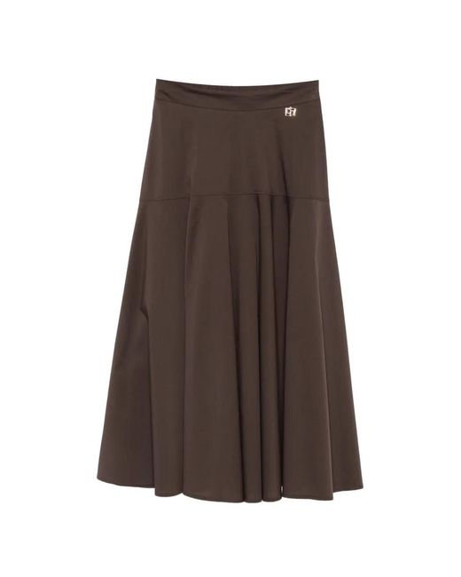 Carla G Brown Flared Midi Skirt