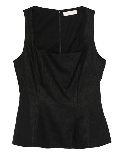 Faithfull The Brand Black Mina Square-Neck Top