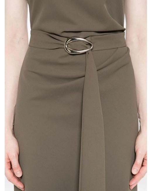 Vestido midi con cinturón Imperial de color Gray