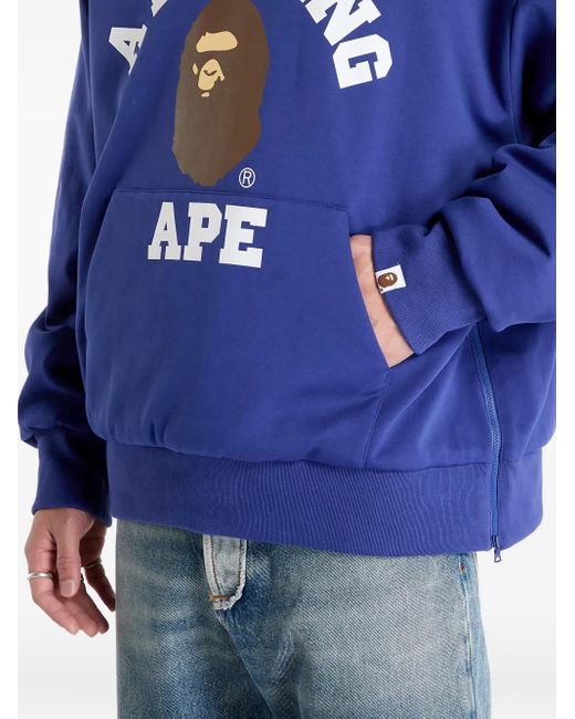 A Bathing Ape Hoodie mit Logo-Print in Blue für Herren