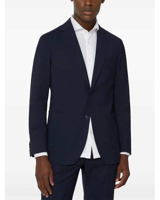 Boggi Blue Plain Wool Blazer for men