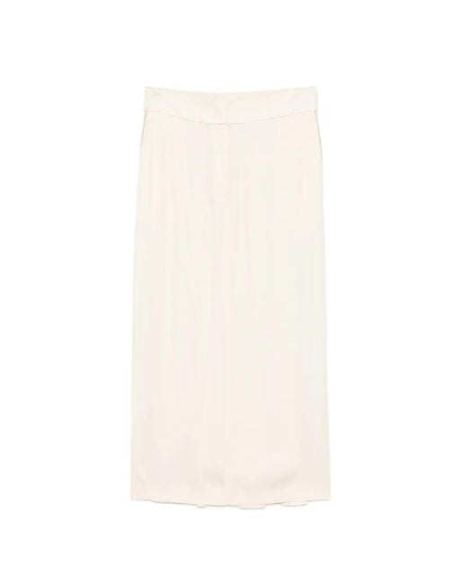 Peserico White Elasticated-Waistband Midi Skirt