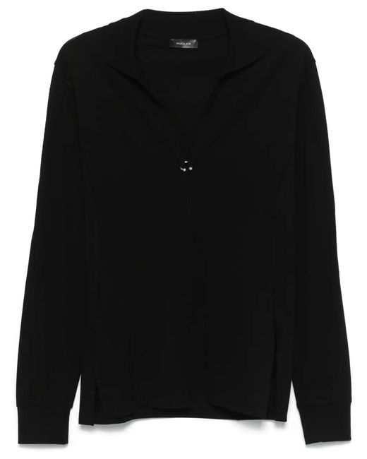 Mugler Black Pierced Polo Shirt for men