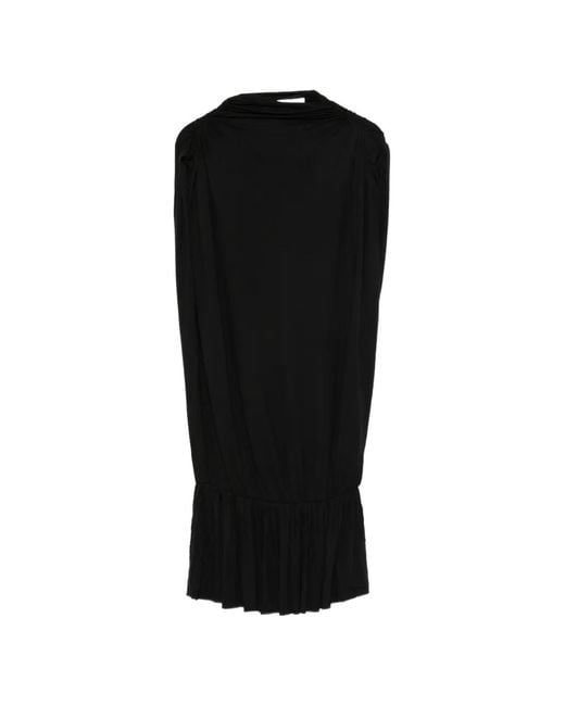 GIMAGUAS Black Bombi Gathered Ruffled Mini Dress