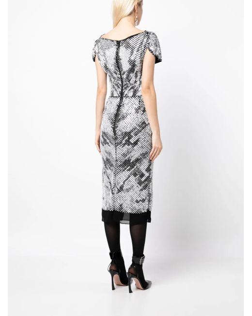Maticevski Gray Operative Sequin-Embellished Dress