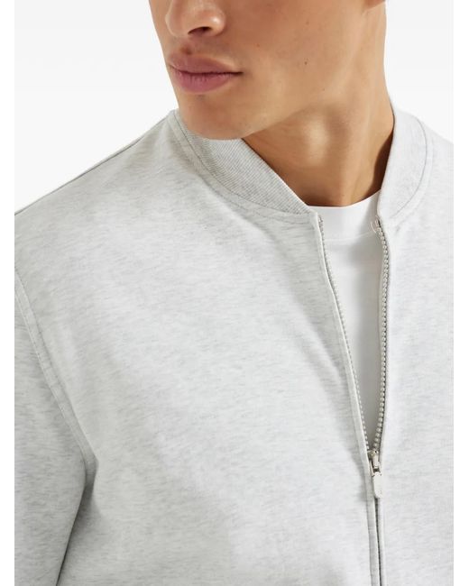 Brunello Cucinelli Gray Zip-Up Sweatshirt for men