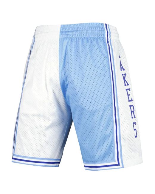 Mitchell & Ness X Nba La Lakers 1996 Split Swingman Shorts in het Blue voor heren