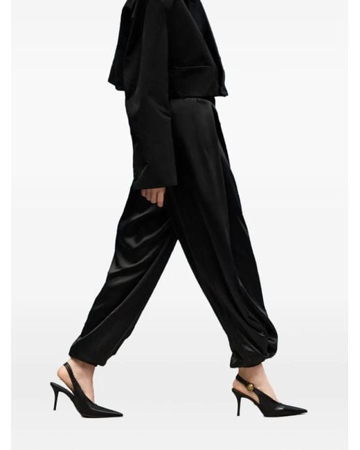 POTAMY Black 100Mm Leather Heeled Pumps