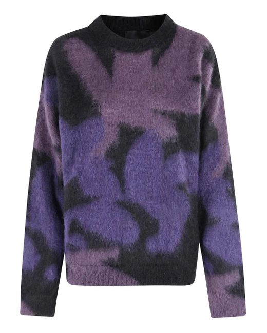 Jersey Estampado Con Cuello Redondo Roberto Collina de hombre de color Blue