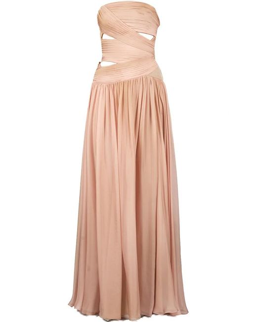 Elie Saab Pink Printed Chiffon Gown