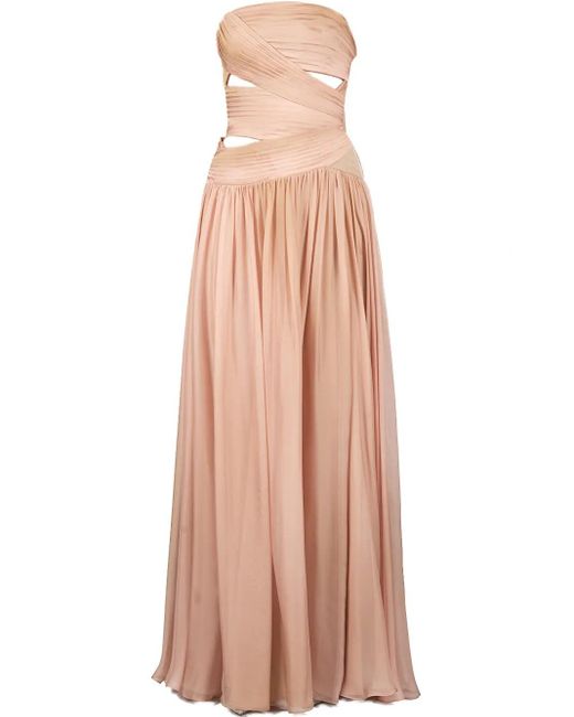 Elie Saab Pink Printed Chiffon Gown