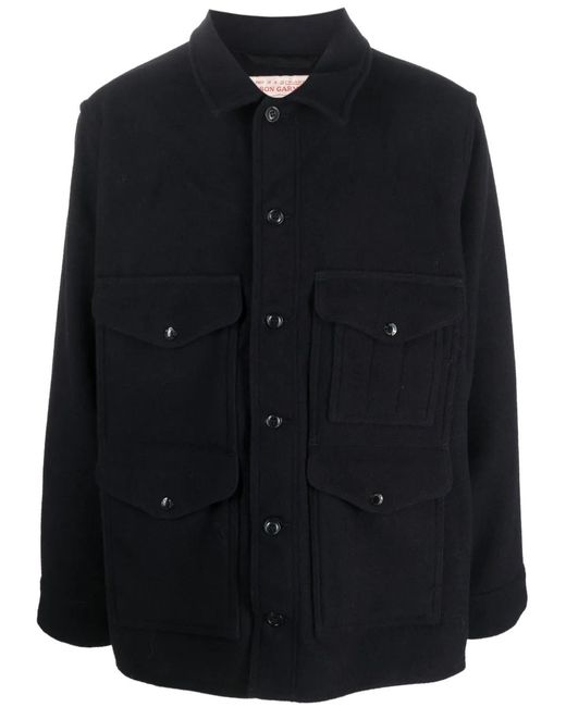 Filson Black Flap-Pockets Wool Shirt Jacket for men