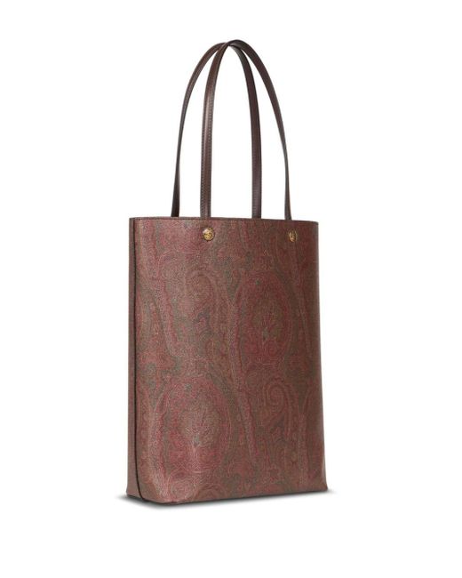 Etro Brown Paisley-print Open-top Tote Bag for men