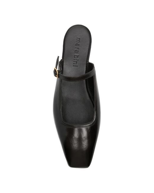 Mara Bini Black Mules À Détail De Sangle