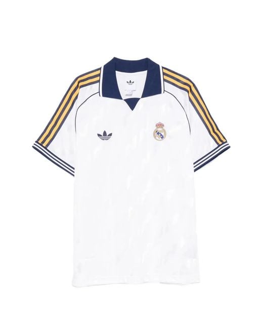Adidas Blue Real Og Logo-Embroidered Striped T-Shirt for men