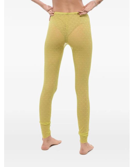 DSquared² Yellow Monogram Lace Tights