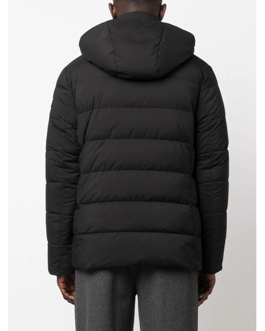 Fay Black Detachable-Hood Zipped Padded Jacket for men
