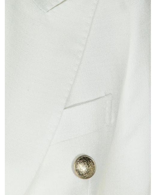 Tagliatore White Button Double-Breasted Blazer