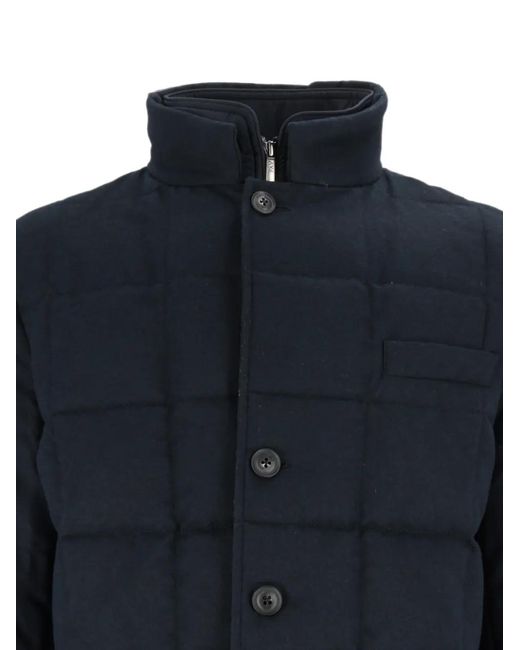 Fay Blue Quilted High-Neck Jacket for men
