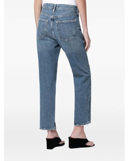 Agolde Blue Valen Frayed Jeans