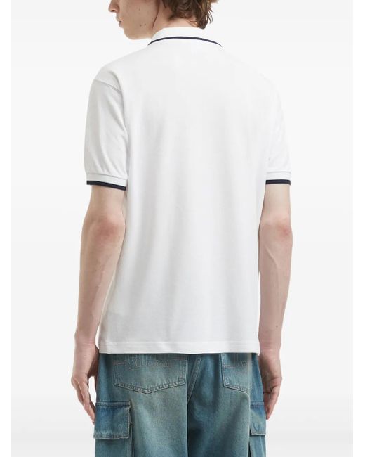 Chocoolate White Logo-Embroidered Polo Shirt for men
