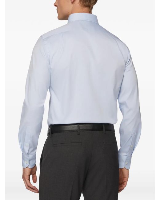 Boggi Blue Long-Sleeve Pocket Shirt for men
