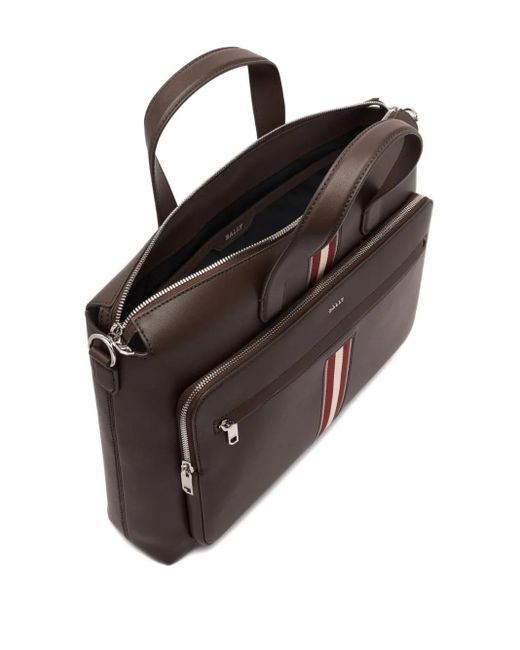 Bally Leren Aktetas Met Logo in het Black voor heren