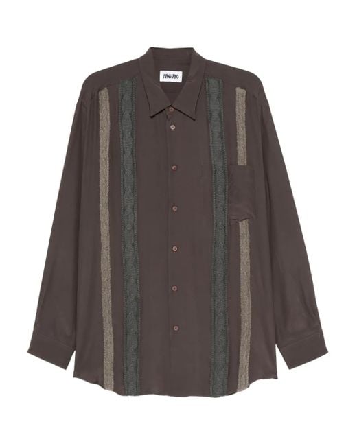 メンズ Magliano ケーブルニットパネル シャツ Gray