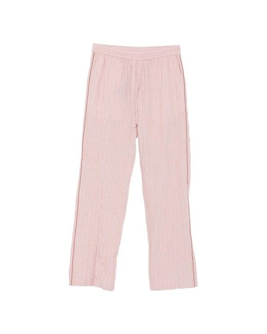 Dolce & Gabbana Pink Striped-Pattern Trousers for men