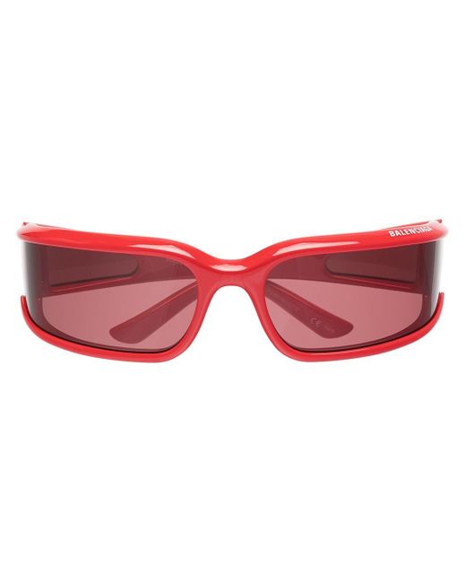 Balenciaga Red Wraparound Sunglasses