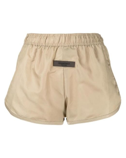 Fear Of God Natural Logo-Patch Track Shorts