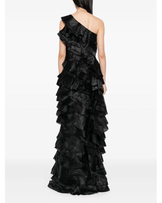 Saiid Kobeisy Black Layered Organza Dress