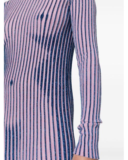 Jean Paul Gaultier メタリックストライプ ドレス Purple