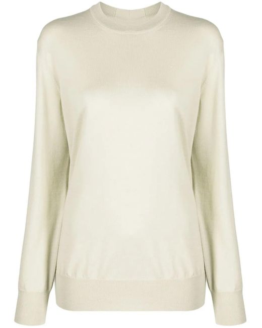 Jil Sander Natural Crew-Neck Wool Jumper