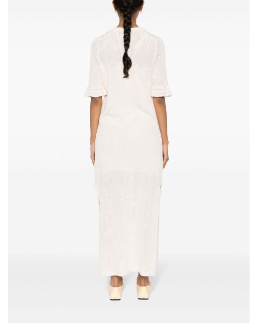 Zadig & Voltaire White Salmy Wings Pointelle-Knit Dress