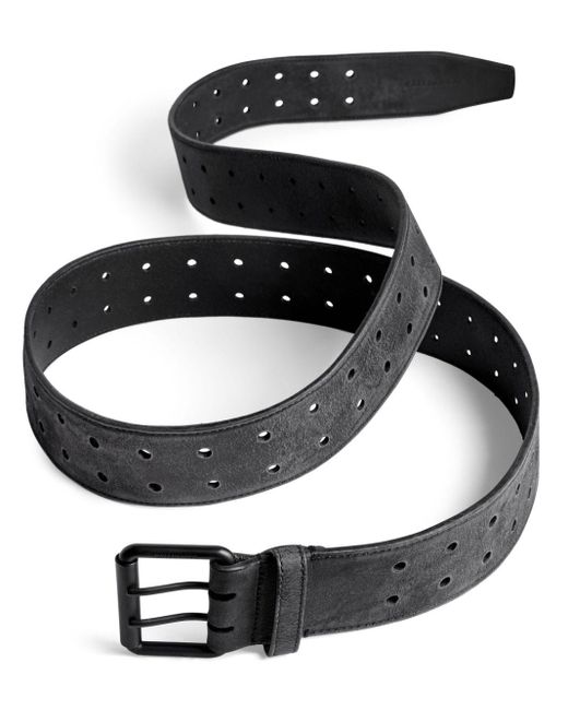 Balenciaga Black Double Holes Belt for men