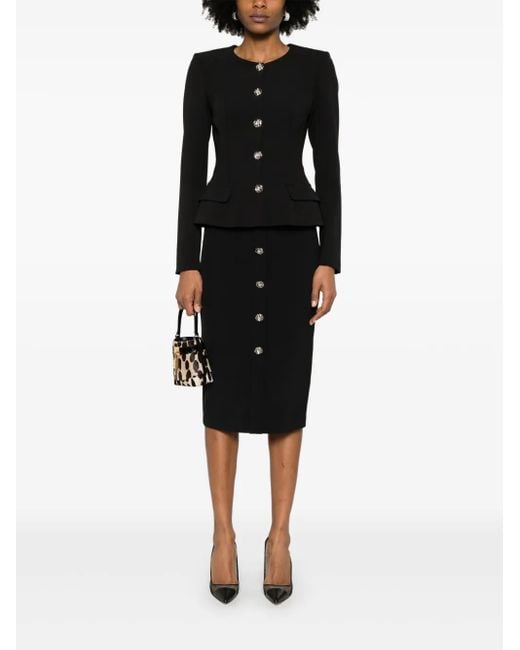 Nissa Black Flower-Button Jacket
