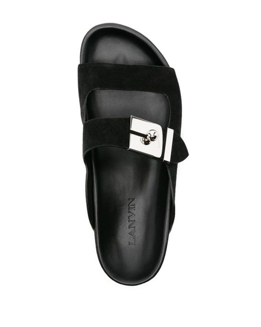 Lanvin Black Tinkle Suede Sandals for men