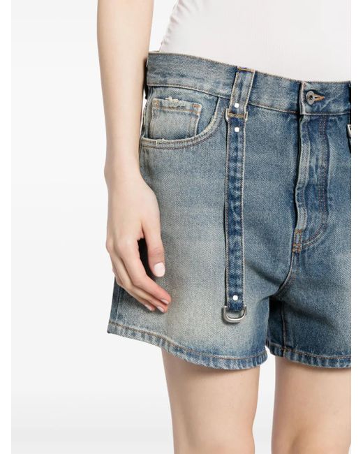 Off-White c/o Virgil Abloh Blue Light-Wash Denim Shorts