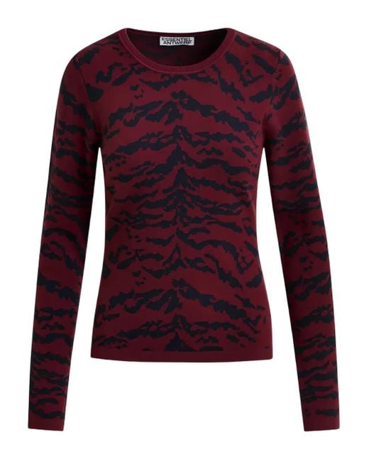Essentiel Antwerp Red Trägershirt mit Tiger-Print