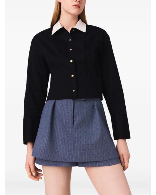 Maje ストライプ ショートパンツ ブルー | Lyst