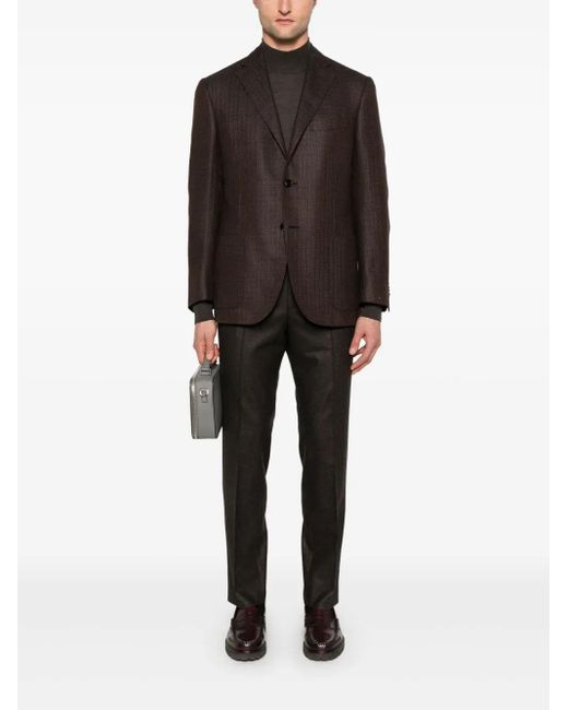 Corneliani Black Single-Breasted Blazer for men