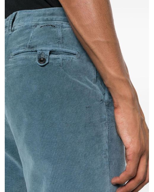 Pantaloni a coste con ricamo di Incotex in Blue da Uomo